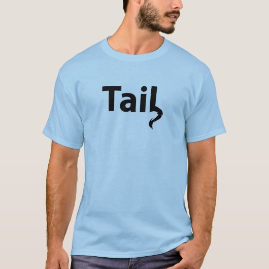 Tail Text T-shirt - Minimalistische en speelse vib (Voorkant)