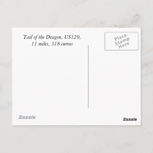 Tail van de Draak, US129, 11 mijl, 318 curves Briefkaart (Achterkant)