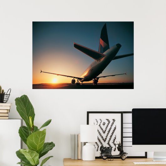 Tail van de Rising Sun - Airbus A320 Poster (Thuiskantoor)