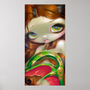 Tail van Mossy Gold ART PRINT big eye mermaid