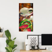 Tail van Mossy Gold ART PRINT big eye mermaid (Thuiskantoor)