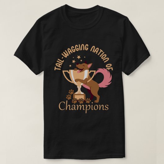 Tail-Wagging Nation of Champions – Proud Dog Lover T-shirt (Design voorkant)