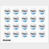 Taildragger-vliegtuig Ronde Sticker (Vel)