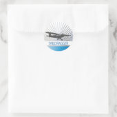 Taildragger-vliegtuig Ronde Sticker (Tas)