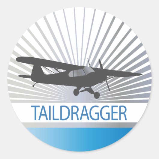 Taildragger-vliegtuig Ronde Sticker (Voorkant)
