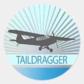 Taildragger-vliegtuig Ronde Sticker (Voorkant)