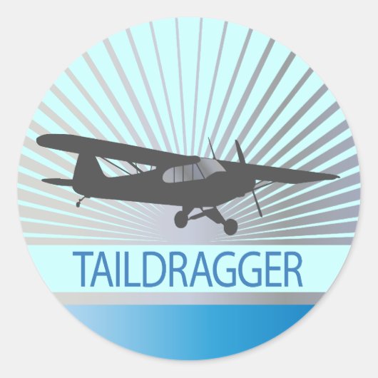 Taildragger-vliegtuig Ronde Sticker (Voorkant)