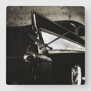 Tailfins - Chevy Wall Clock uit 1957 Vierkante Klok