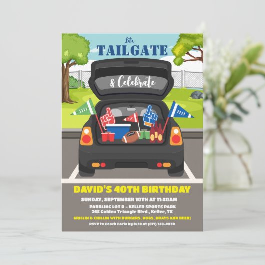 Tailgate Auto Football Game BBQ Beer Tailgate Part Kaart (Staand voorkant)