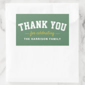 Tailgate baby shower sportief geel bedankt rechthoekige sticker (Tas)