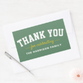 Tailgate baby shower sportief geel bedankt rechthoekige sticker (Envelop)