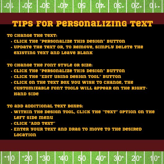 Tailgate Bourgondië en Goud Football Papier Bord