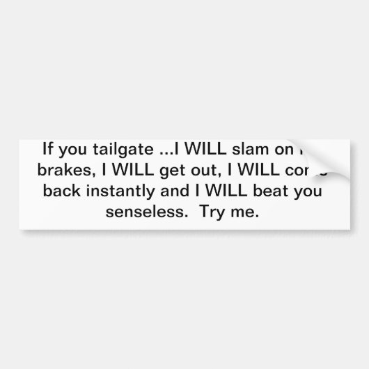 Tailgate bumper sticker (Voorkant)