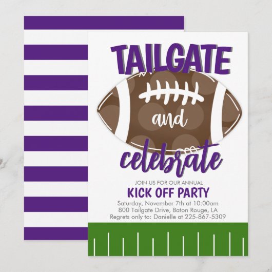 Tailgate en Celebrate Football elke kleurencombina Kaart (Voorkant / Achterkant)