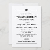 Tailgate en celebrate Kraft Black Wedding Shower Kaart (Voorkant)
