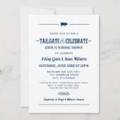 Tailgate en Celebrate Navy Blue Wedding Shower Kaart (Voorkant)