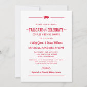 Tailgate en Celebrate Red Wedding Couples Shower Kaart (Voorkant)
