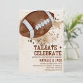 TAILGATE- EN FEESTSHOWER-UITNODIGING KAART (Staand voorkant)