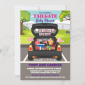 Tailgate Football Baby shower Koppels Douche Kaart (Voorkant)