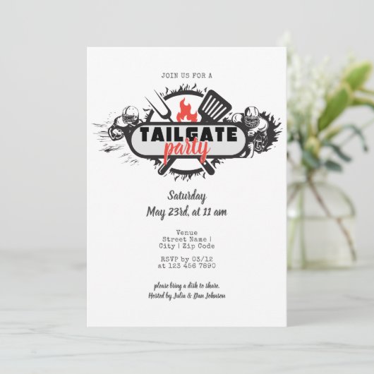 Tailgate Friendsgiving BBQ Grill & Chill Feest Kaart (Staand voorkant)