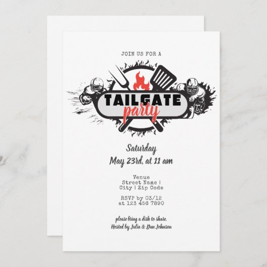 Tailgate Friendsgiving BBQ Grill & Chill Feest Kaart (Voorkant / Achterkant)