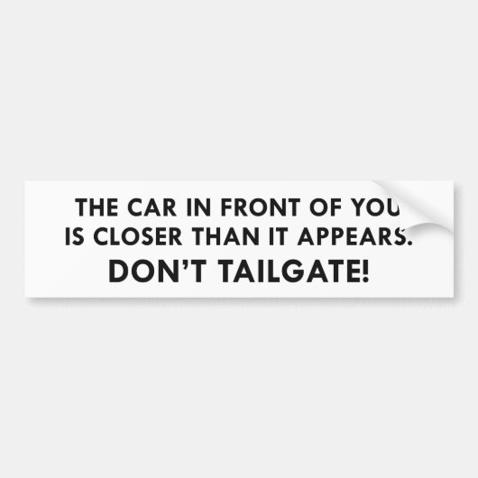 Tailgate niet. bumpersticker (Voorkant)