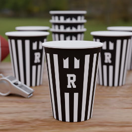 Tailgate Party Football Scheidsrechter Stripes Pap Papieren Bekers