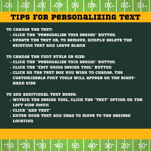 Tailgate Party Groen en Goud Football Papier Bord