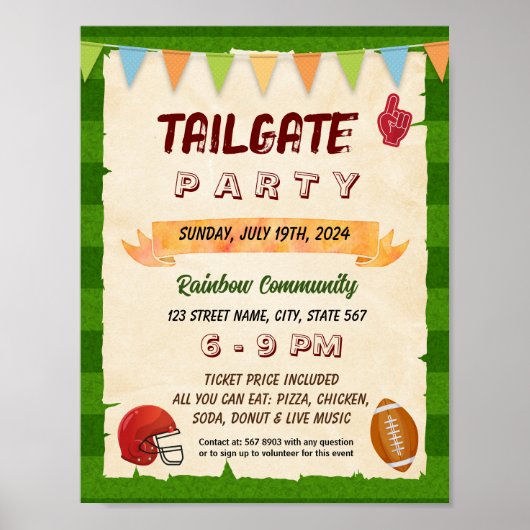 Tailgate school evenement flyer poster (Voorkant)