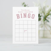 Tailgate thema roze babyshower BINGO kaart (Staand voorkant)