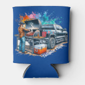 Tailgate Time Cowboy Koken op BBQ Pit Custom Blikjeskoeler (Voorkant)