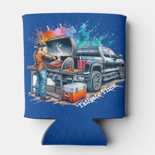 Tailgate Time Cowboy Koken op BBQ Pit Custom Blikjeskoeler (Achterkant)