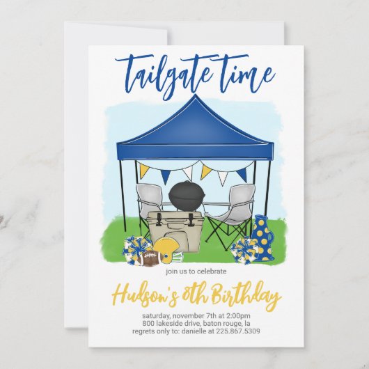 Tailgate Time Football Verjaardagsuitnodiging Kaart (Voorkant)
