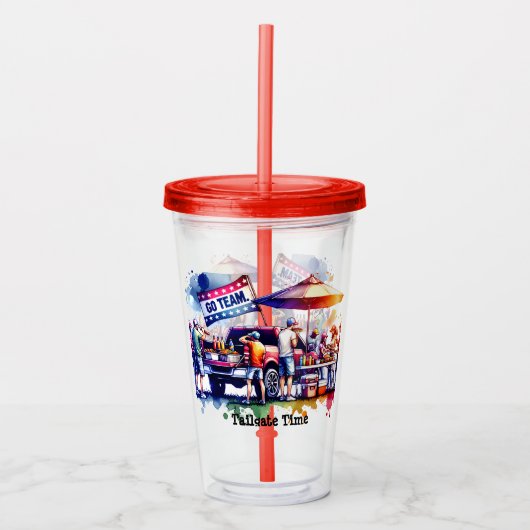 Tailgate Time Go Team Acryl Drinkbeker (Voorkant)