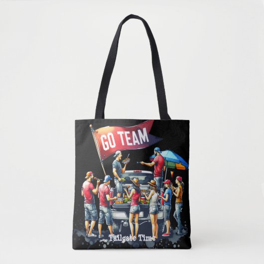 Tailgate Time Go Team Custom Tote Bag (Voorkant)