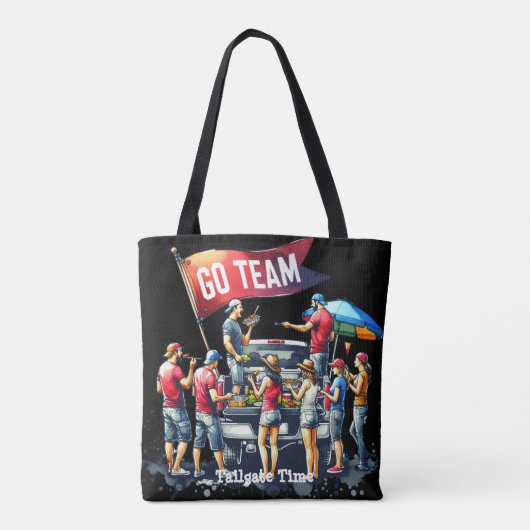 Tailgate Time Go Team Custom Tote Bag (Achterkant)