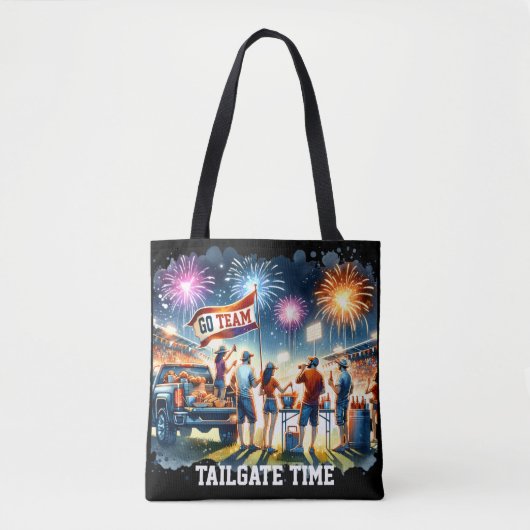 Tailgate Time Go Team Custom Tote Bag (Voorkant)