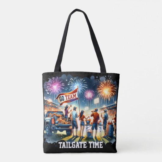 Tailgate Time Go Team Custom Tote Bag (Achterkant)