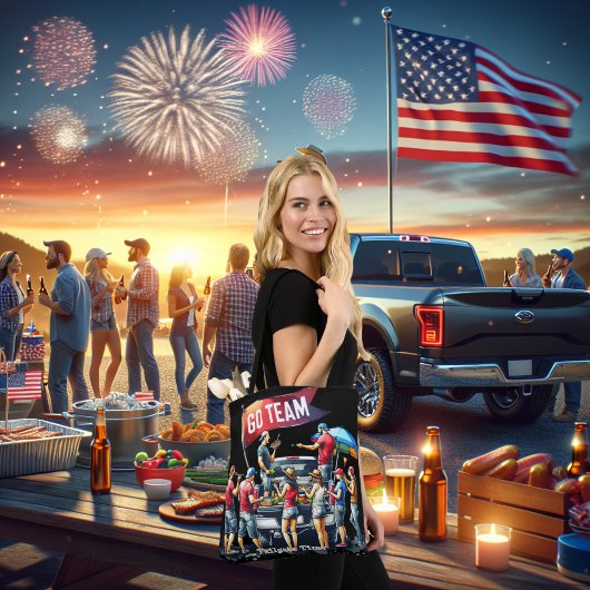 Tailgate Time Go Team Custom Tote Bag