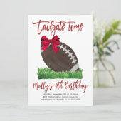 Tailgate Time Meisje Football Verjaardagsuitnodigi Kaart (Staand voorkant)