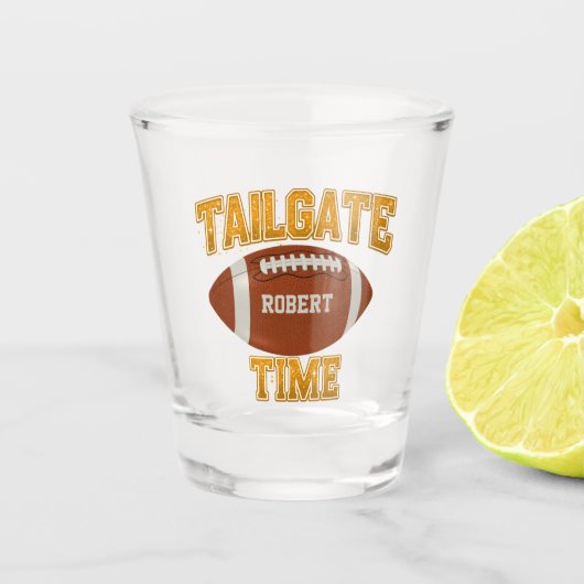 Tailgate Time Sinaasappel Custom Shot Glas (Voorkant)