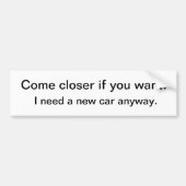 Tailgater Backoff Bumpersticker (Voorkant)