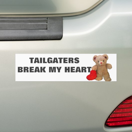 Tailgaters breken mijn hart teddybeer bumpersticker (Op auto)