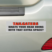 Tailgaters, Hoofd vol lege ruimte Bumpersticker (Op auto)