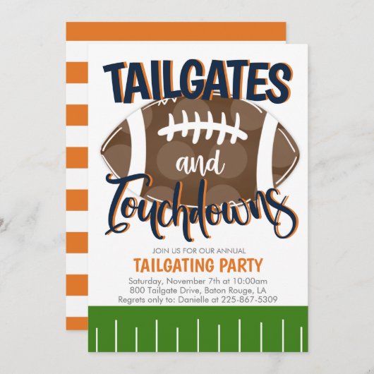 Tailgates en Touchdowns Football ELKE TEAMKLEUR Kaart (Voorkant / Achterkant)