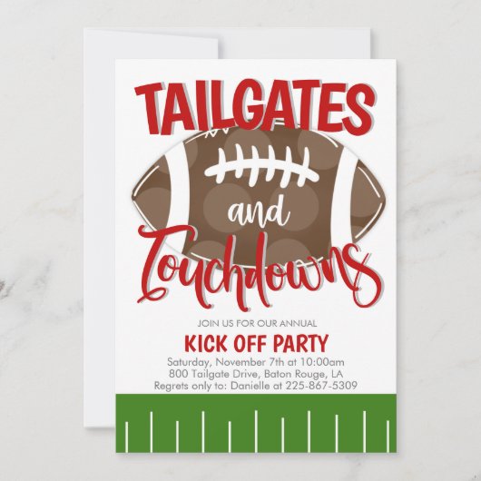 Tailgates en Touchdowns Football ELKE TEAMKLEUR Kaart (Voorkant)