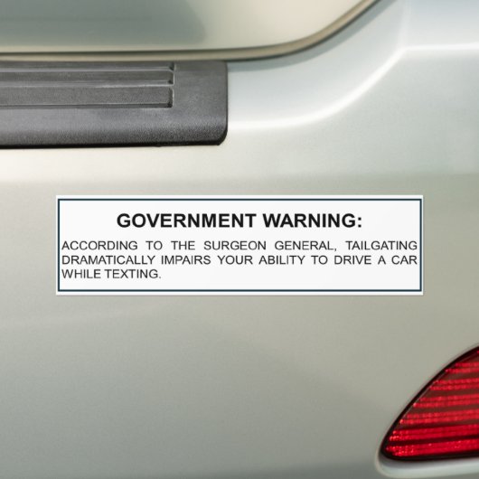 Tailgating en sms-waarschuwing bumpersticker (Op auto)