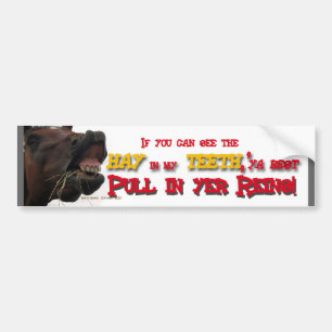 Tailgating Funny Horse Bumpersticker