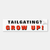 Tailgating? GROEIEN! Zwart en rood Bumpersticker (Voorkant)