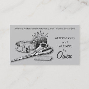 Tailor, aanpassingen, trainen, Seamstress, Tailor Visitekaartje